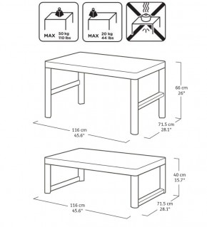 Раскладной стол Лион с регулируемой высотой столешницы (Lyon rattan table) графит (h400/650) в Сургуте - surgut.ok-mebel.com | фото 3