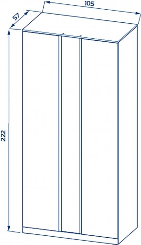 S01194 Варма Стор 105 шкаф распашной с зеркалом 222х105х57, белый в Сургуте - surgut.ok-mebel.com | фото 2