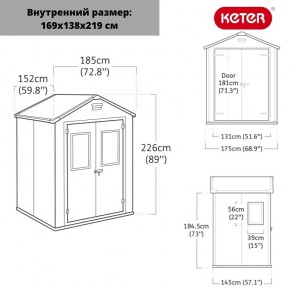 Сарай Манор 6*5 TWF (два окна на фасаде) MANOR 6x5 DD (two windows at the front) в Сургуте - surgut.ok-mebel.com | фото 2