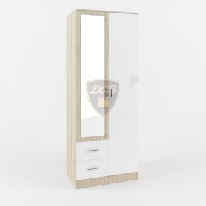 Шкаф 2-х створчатый с зеркалом Софи СШК 800.3 (дуб сонома/белый глянец) в Сургуте - surgut.ok-mebel.com | фото 1