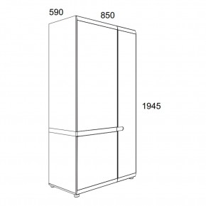 Шкаф 2D/TYP 20A, LINATE ,цвет белый/сонома трюфель в Сургуте - surgut.ok-mebel.com | фото 3