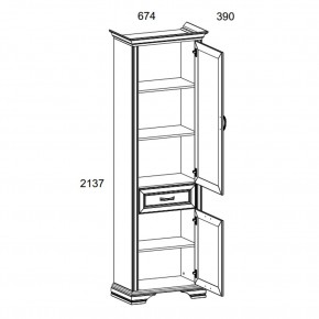 Шкаф 2D1S, MONAKO, цвет Сосна винтаж/дуб анкона в Сургуте - surgut.ok-mebel.com | фото 3