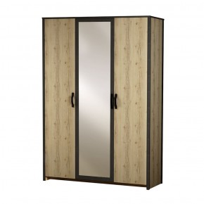 Шкаф 3-дверный с зеркалом №885 Гранж в Сургуте - surgut.ok-mebel.com | фото