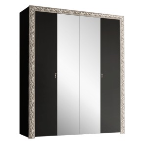 Шкаф 4-х дв. (с зеркалами)  Premium черная/серебро (ТФШ1/4(П) в Сургуте - surgut.ok-mebel.com | фото