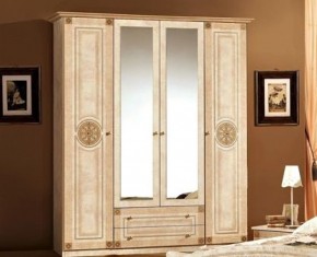 Шкаф 4-х дверный с зеркалами (02.144) Рома (беж) в Сургуте - surgut.ok-mebel.com | фото