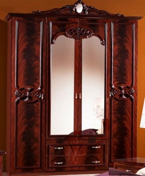Шкаф 4-х дверный с зеркалами (03.144) Ольга (могано) в Сургуте - surgut.ok-mebel.com | фото