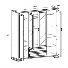 Шкаф 4D2S Z , MONAKO, цвет Сосна винтаж в Сургуте - surgut.ok-mebel.com | фото