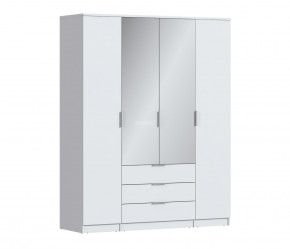 Шкаф 4х дверный с зеркалами Николь СБ-2595/1 (Белый) в Сургуте - surgut.ok-mebel.com | фото