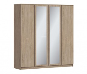 Шкаф 4х дверный с зеркалами Веста СБ-3082 (Дуб Сонома) в Сургуте - surgut.ok-mebel.com | фото
