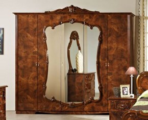 Шкаф 5-и дверный с зеркалами (20.145) Тициана (орех) в Сургуте - surgut.ok-mebel.com | фото