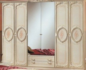 Шкаф 6-и дверный с зеркалами (01.146) Роза (беж) в Сургуте - surgut.ok-mebel.com | фото