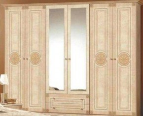 Шкаф 6-и дверный с зеркалами (02.146) Рома (беж) в Сургуте - surgut.ok-mebel.com | фото