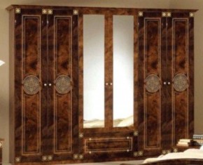 Шкаф 6-и дверный с зеркалами (02.146) Рома (орех) в Сургуте - surgut.ok-mebel.com | фото