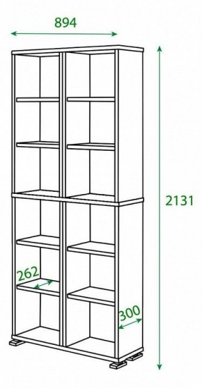 Шкаф книжный Домино ПУ-30-3 в Сургуте - surgut.ok-mebel.com | фото 2