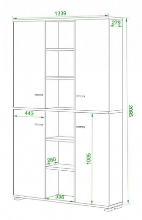 Шкаф книжный Домино ПУ-40-5 в Сургуте - surgut.ok-mebel.com | фото 2