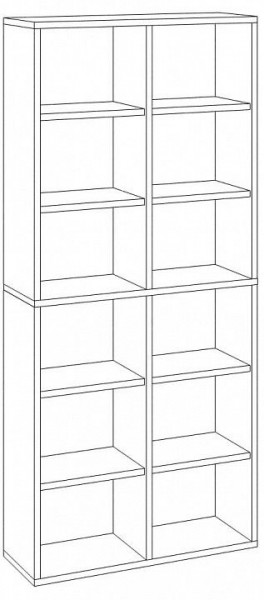 Шкаф книжный Домино СУ(ш2в2)+4ФГ в Сургуте - surgut.ok-mebel.com | фото 2