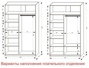 Шкаф-купе 1400 серии SOFT D6+D6+B2+PL3 (2 ящика+2штанги) профиль «Капучино» в Сургуте - surgut.ok-mebel.com | фото 7