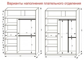 Шкаф-купе 1600 серии SOFT D6+D6+B2+PL3 (2 ящика+2штанги) профиль «Капучино» в Сургуте - surgut.ok-mebel.com | фото 7