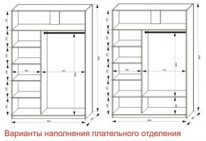 Шкаф-купе 1600 серии SOFT D6+D6+B2+PL3 (2 ящика+2штанги) профиль «Капучино» в Сургуте - surgut.ok-mebel.com | фото 8