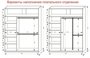 Шкаф-купе 1800 серии SOFT D6+D6+B2+PL3 (2 ящика+2штанги) профиль «Капучино» в Сургуте - surgut.ok-mebel.com | фото 8