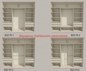 Шкаф-купе 2100 серии SOFT D2+D7+D3+B22+PL2 (по 2 ящика лев/прав+1штанга+1полка) профиль «Графит» в Сургуте - surgut.ok-mebel.com | фото 6