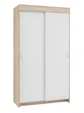 Шкаф-купе Бассо 1.0 (Дуб Сонома/Белый) 2 двери 2 зеркальные вставки в Сургуте - surgut.ok-mebel.com | фото 3