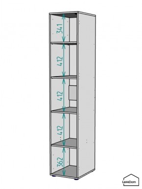 Шкаф Linnea MHR-1-2 2050х400х510 (ДВ-М 11.1.25) в Сургуте - surgut.ok-mebel.com | фото 3