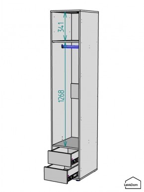 Шкаф Linnea MHR-1-3 2050х400х510 (ДВ-М 11.1.25) в Сургуте - surgut.ok-mebel.com | фото 3