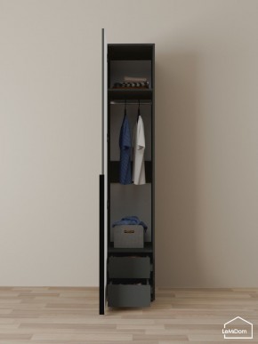 Шкаф Linnea MHR-1-3 2050х400х510 (Графит-М 11.1.25) в Сургуте - surgut.ok-mebel.com | фото 3