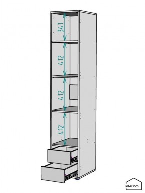 Шкаф Linnea MHR-1-4 2050х400х510 (ДВ-М 11.1.25) в Сургуте - surgut.ok-mebel.com | фото 3