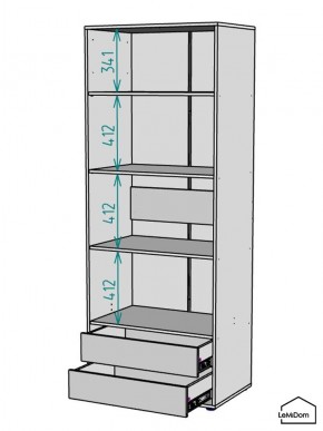 Шкаф Linnea MHR-2-4 2050х800х510 (ДВ-М 11.1.25) в Сургуте - surgut.ok-mebel.com | фото 3