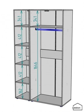 Шкаф Linnea MHR-3-1 2050х1200х510 (ДВ-М 11.1.25) в Сургуте - surgut.ok-mebel.com | фото 3