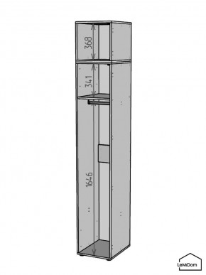 Шкаф с антресолью Linnea MHR-1A-1 2450х400х510 (ДВ-М 11.1.25) в Сургуте - surgut.ok-mebel.com | фото 3