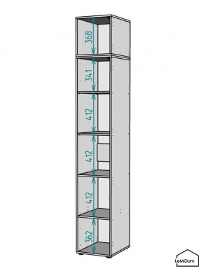 Шкаф с антресолью Linnea MHR-1A-2 2450х400х510 (Графит-М 11.1.25) в Сургуте - surgut.ok-mebel.com | фото 3