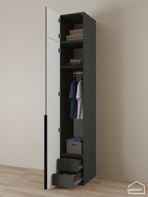 Шкаф с антресолью Linnea MHR-1A-3 2450х400х510 (Графит-М 11.1.25) в Сургуте - surgut.ok-mebel.com | фото 5