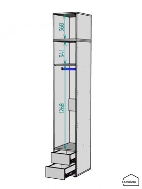 Шкаф с антресолью Linnea MHR-1POA-3 2450х400х510 (Белый-М 11.1.1) в Сургуте - surgut.ok-mebel.com | фото 3