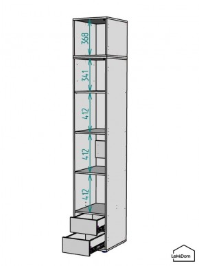 Шкаф с антресолью Linnea MHR-1POA-4 2450х400х510 (Белый-М 11.1.1) в Сургуте - surgut.ok-mebel.com | фото 3