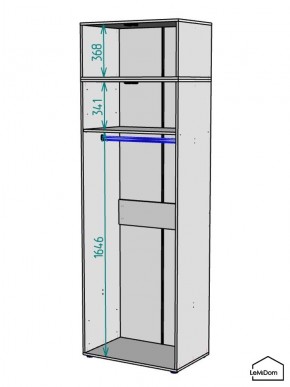 Шкаф с антресолью Linnea MHR-2A-1 2450х800х510 (Графит-М 11.1.25) в Сургуте - surgut.ok-mebel.com | фото 3