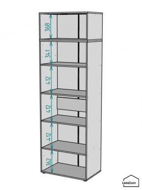 Шкаф с антресолью Linnea MHR-2A-2 2450х800х510 (Графит-М 11.1.25) в Сургуте - surgut.ok-mebel.com | фото 3