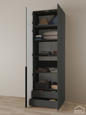 Шкаф с антресолью Linnea MHR-2A-3 2450х800х510 (Графит-М 11.1.25) в Сургуте - surgut.ok-mebel.com | фото 6