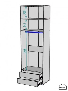 Шкаф с антресолью Linnea MHR-2POA-3 2450х800х510 (Белый-М 11.1.2) в Сургуте - surgut.ok-mebel.com | фото 3