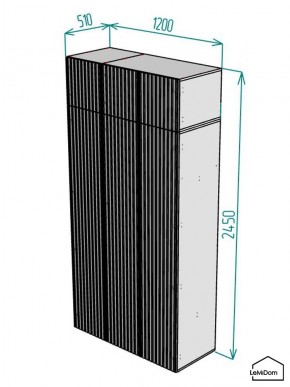 Шкаф с антресолью Linnea MHR-3POA-1 2450х1200х510 (Белый-М 11.1.1) в Сургуте - surgut.ok-mebel.com | фото 2