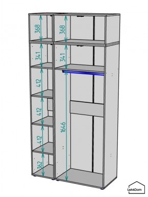 Шкаф с антресолью Linnea MHR-3POA-1 2450х1200х510 (Белый-М 11.1.1) в Сургуте - surgut.ok-mebel.com | фото 3