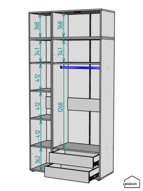 Шкаф с антресолью Linnea MHR-3POA-2 2450х1200х510 (Белый-М 11.1.1) в Сургуте - surgut.ok-mebel.com | фото 3