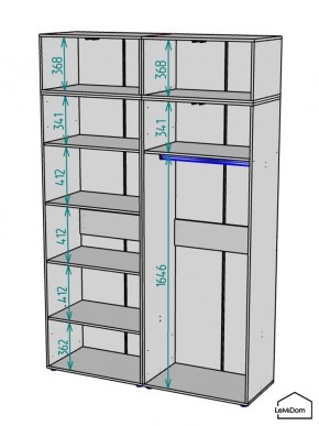 Шкаф с антресолью Linnea MHR-4A-1 2450х1600х510 (Графит-М 11.1.25) в Сургуте - surgut.ok-mebel.com | фото 3