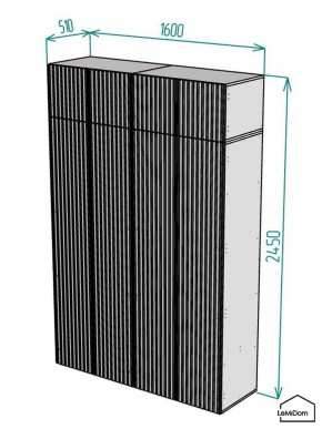Шкаф с антресолью Linnea MHR-4POA-1 2450х1600х510 (Белый-М 11.1.1) в Сургуте - surgut.ok-mebel.com | фото 2