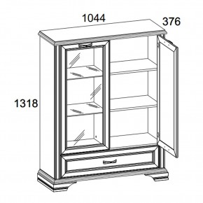 Шкаф с витриной 1V1D1SL, MONAKO, цвет Сосна винтаж/дуб анкона в Сургуте - surgut.ok-mebel.com | фото 2