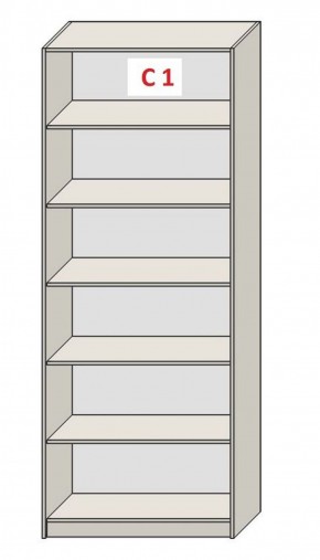 Шкаф СТАНДАРТ С1 без ящика серия "ГЕСТИЯ" (Бело-серый/Дуб Небраска натуральный ) 800*520*2300 в Сургуте - surgut.ok-mebel.com | фото 3