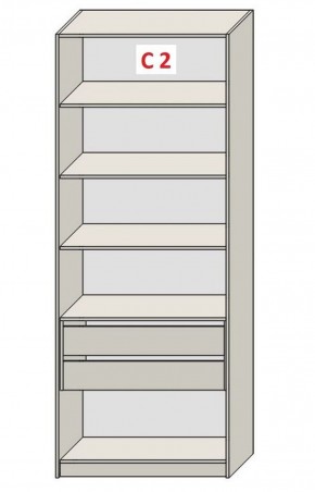 Шкаф СТАНДАРТ С1 без ящика серия "ГЕСТИЯ" (Бело-серый/Дуб Небраска натуральный ) 800*520*2300 в Сургуте - surgut.ok-mebel.com | фото 6