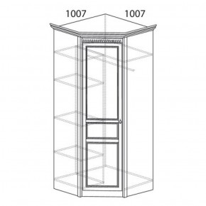 Шкаф угловой №183 "Лючия" Фасад зеркало (Угол 1007*1007) Дуб оксфорд в Сургуте - surgut.ok-mebel.com | фото 2